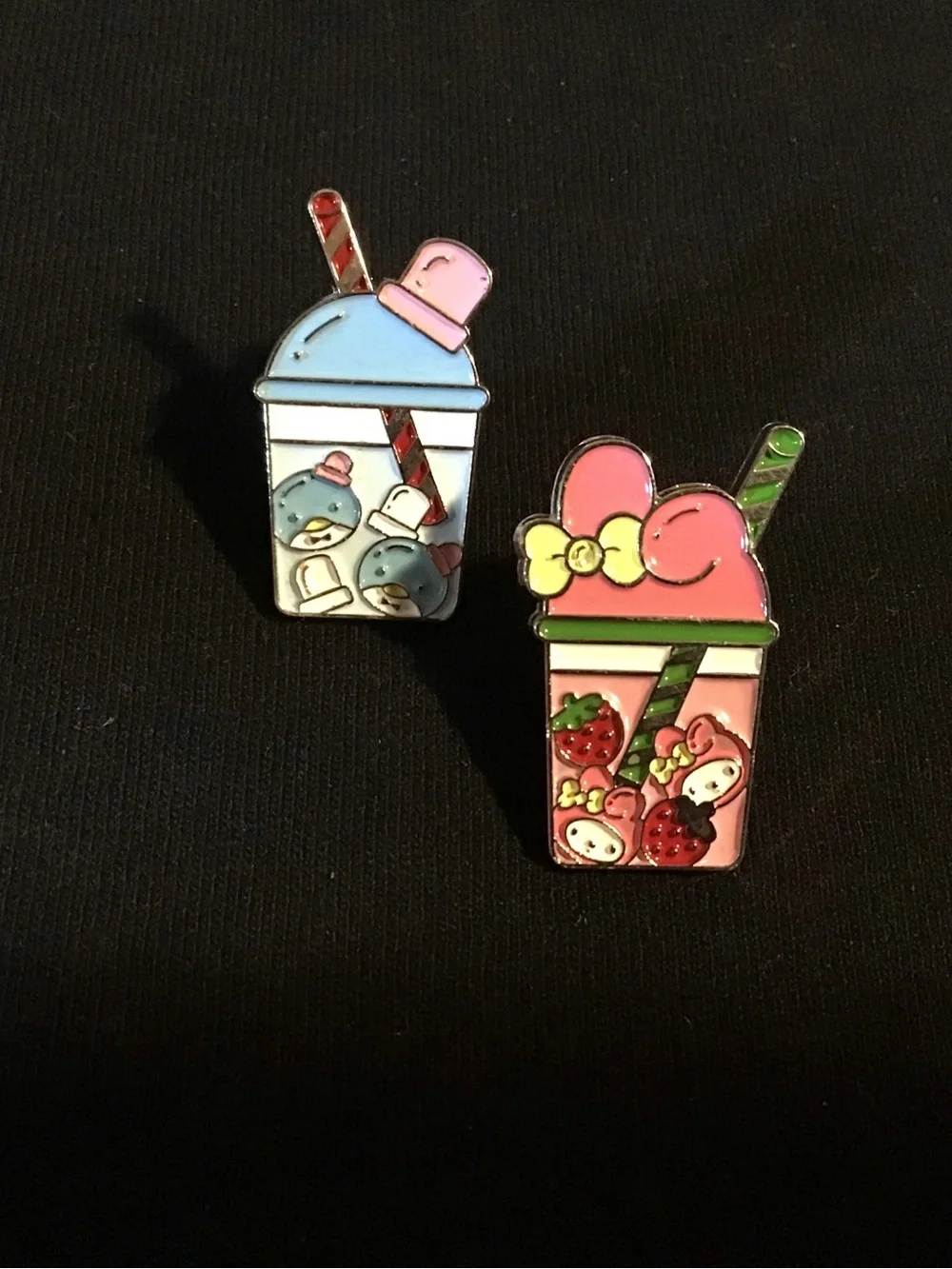 Cutie Kawaii Bubble Tea Enamel mini magnet Set - Pink, Blue, Green, White